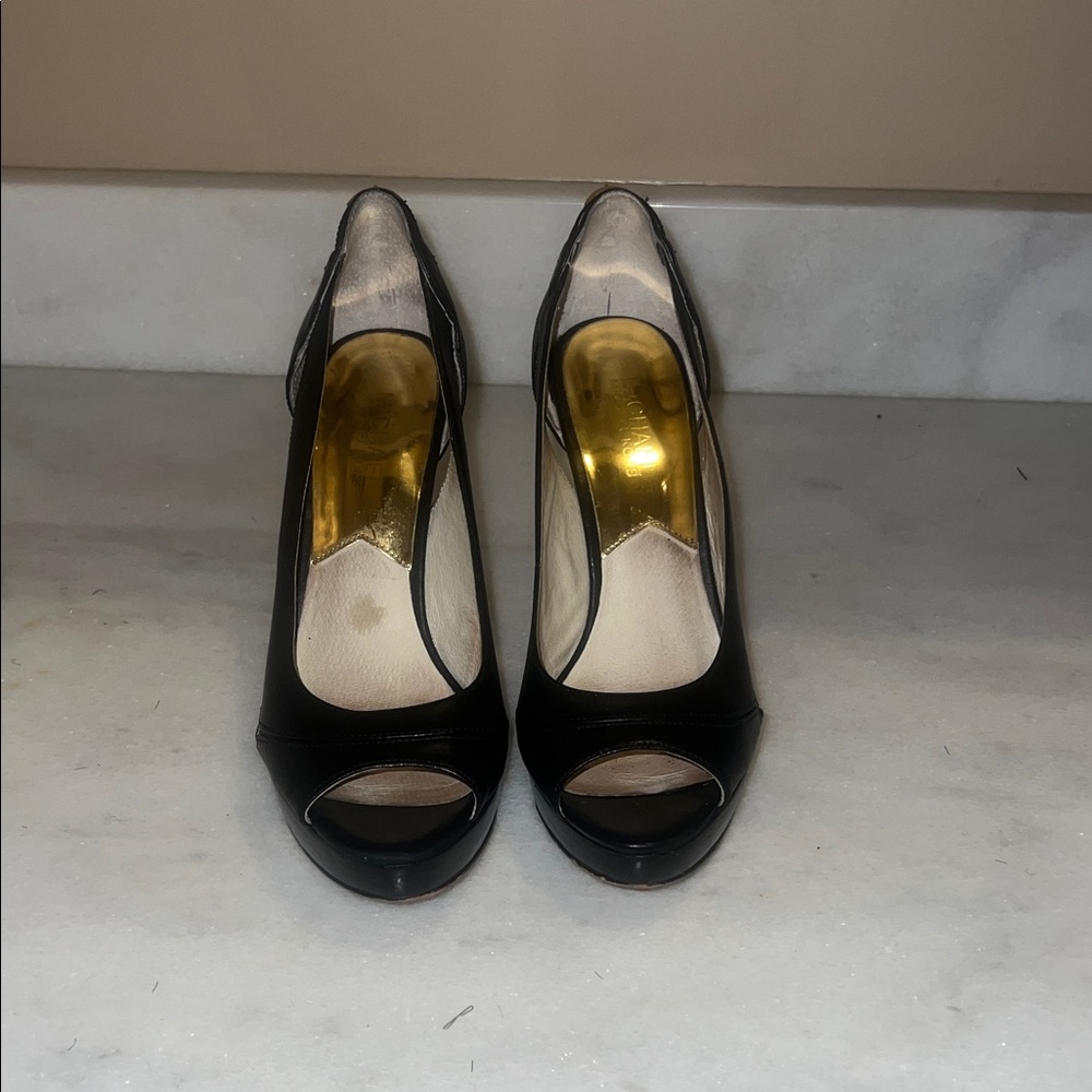 Michael Kors Elegant Black Peep-Toe Heels